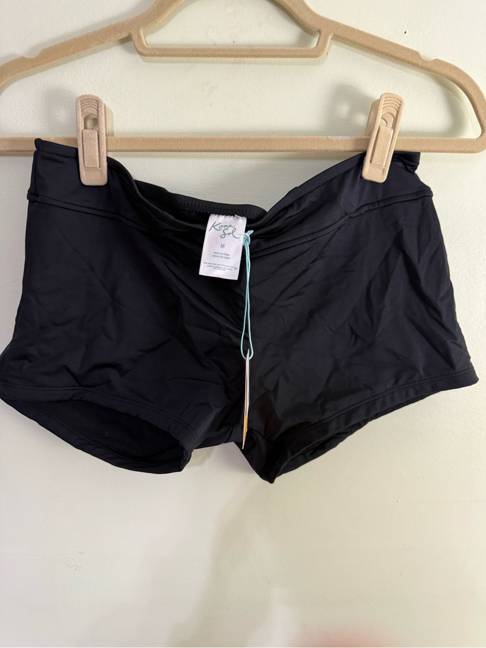 NWT Kona Sol Black Womens Swim Shorts M